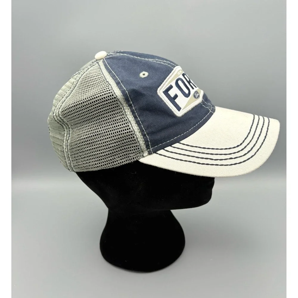 H3 Headwear Ford Mesh Trucker Hat Blue/White Adjustable Snapback Cap